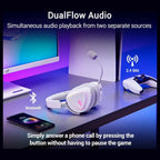 Asus Rog Delta II Wireless Gaming Headset, BT, ROG SpeedNova 2.4GHz, 3.5mm, 50mm Titanium-Plated Drivers, 10mm Super-Wideband Mic, 110HR Battery, DualFlow Audio, White
