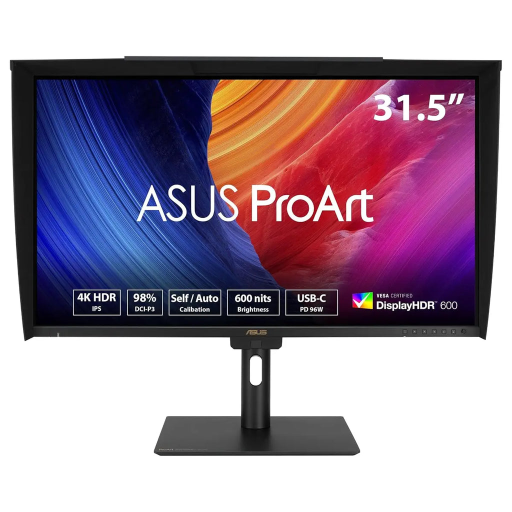 Asus ProArt Display PA32UCE Professional 4K Monitor, 31.5 Inch 3840 x 2160, IPS, HDR-10, 600nits, 98% DCI-P3, Delta E<1 Color Accuracy, LuxPixel AGLR, Light Sync, USB-C, DisplayPort, HDMI