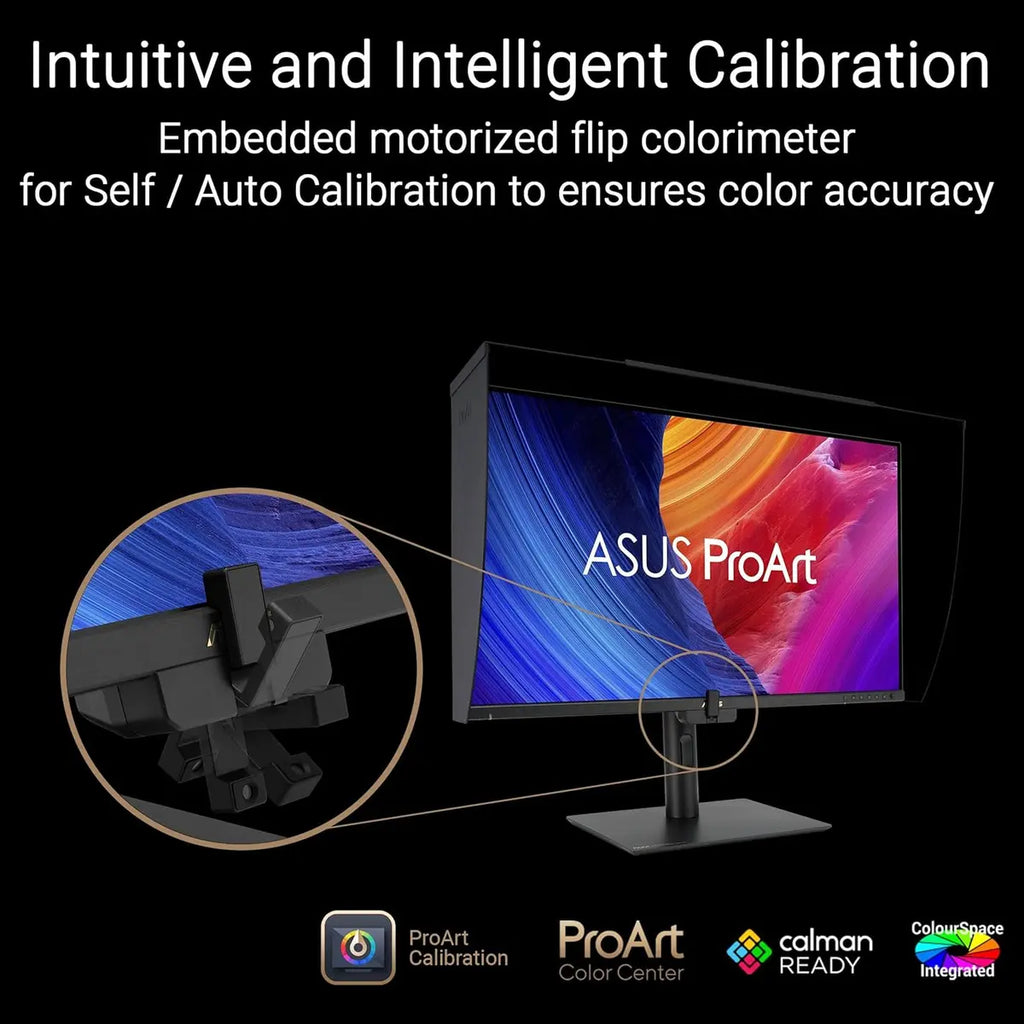 Asus ProArt Display PA32UCE Professional 4K Monitor, 31.5 Inch 3840 x 2160, IPS, HDR-10, 600nits, 98% DCI-P3, Delta E<1 Color Accuracy, LuxPixel AGLR, Light Sync, USB-C, DisplayPort, HDMI