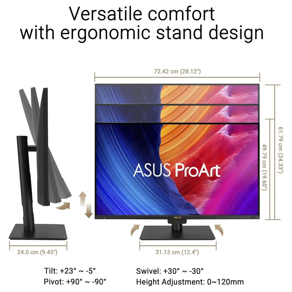 Asus ProArt Display PA32UCE Professional 4K Monitor, 31.5 Inch 3840 x 2160, IPS, HDR-10, 600nits, 98% DCI-P3, Delta E<1 Color Accuracy, LuxPixel AGLR, Light Sync, USB-C, DisplayPort, HDMI