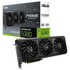 Asus Prime RTX 5080 OC Edition Graphics Card, 16GB GDDR7, PCIe 5.0, HDMI and DP 2.1, 2.5-Slot, Axial-Tech Fans, Vapor Chamber, Dual BIOS, SFF-Ready, PRIME-RTX5080-O16G