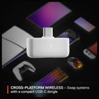 SteelSeries Arctis Nova 5 Multi-System Wireless Gaming Headset, Neodymium Magnetic Drivers, 100 Plus Audio Presets, 60HR Battery, 2.4GHz or Bluetooth 5.3, Gen2.X Mic, White, 61671