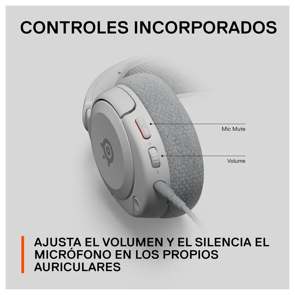 SteelSeries Arctis Nova 1P Multi-System Gaming Headset, Hi-Fi Drivers, 360 Degree Spatial Audio, Noise-Cancelling Mic, 3.5mm Jack, White, 61612
