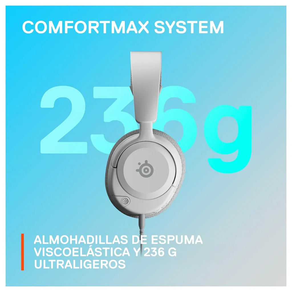 SteelSeries Arctis Nova 1P Multi-System Gaming Headset, Hi-Fi Drivers, 360 Degree Spatial Audio, Noise-Cancelling Mic, 3.5mm Jack, White, 61612