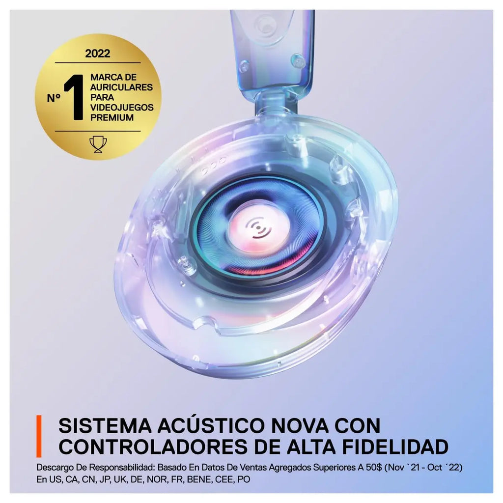 SteelSeries Arctis Nova 1P Multi-System Gaming Headset, Hi-Fi Drivers, 360 Degree Spatial Audio, Noise-Cancelling Mic, 3.5mm Jack, White, 61612
