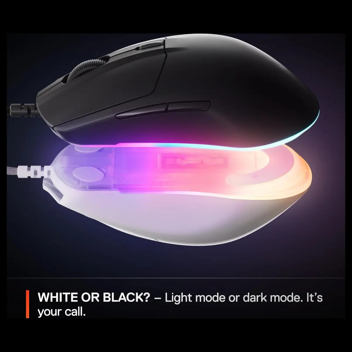 SteelSeries Rival 3 Gen 2 Gaming Mouse, TrueMove Core 8500 DPI Optical Sensor, 1.35ms Click Latency, 60 Million Click Durability, 77g Lightweight, 3-Zone RGB, White 62516
