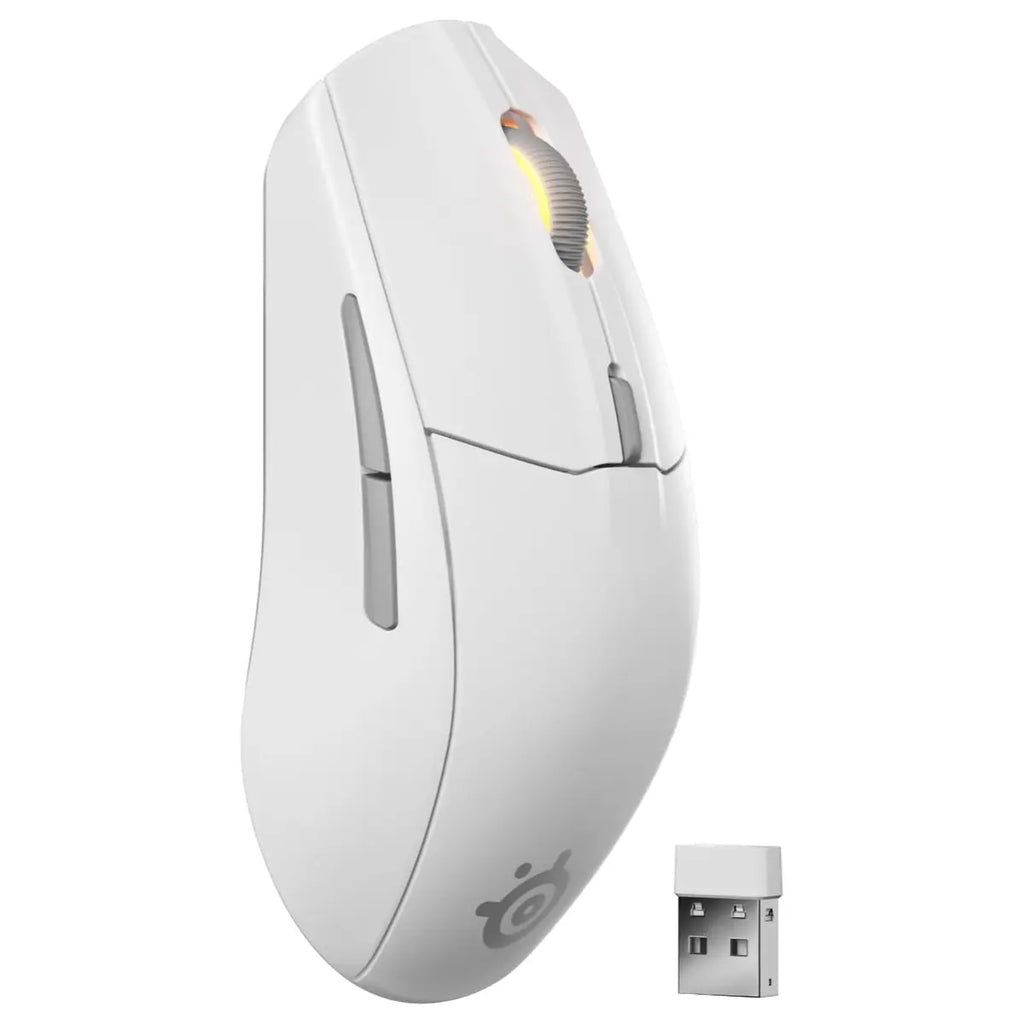 SteelSeries Rival 3 Wireless Gen 2 Gaming Mouse, 2.4GHz and Bluetooth, 18000 DPI TrueMove Air Optical Sensor, 60 Million Click Durability, 100% PTFE Feet, White 62524
