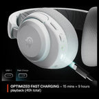 SteelSeries Arctis Nova 3P Wireless Gaming Headset, Mobile App Control, 40HR Battery With Fast Charging, 2.4GHz and Bluetooth, For PlayStation PC and Switch, White 61687
