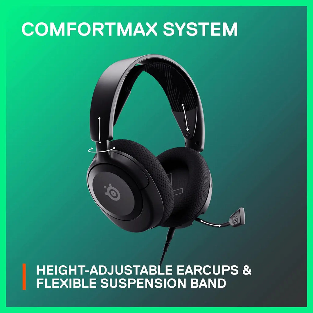 SteelSeries Arctis Nova 1 Gaming Headphones, Wired, Sealed Type, 40mm Audio Driver, Spatial Audio, AI Noise Canceling Bi-Directional Microphone, Black 61606