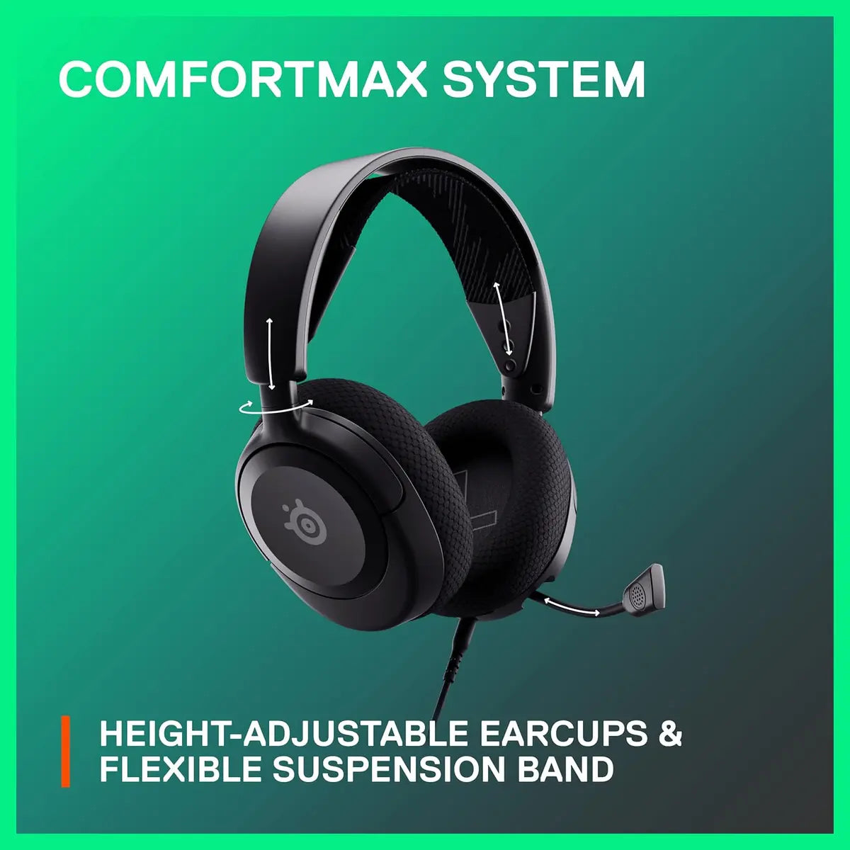 SteelSeries Arctis Nova 1 Gaming Headphones, Wired, Sealed Type, 40mm Audio Driver, Spatial Audio, AI Noise Canceling Bi-Directional Microphone, Black 61606