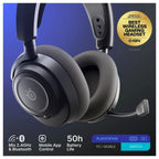 SteelSeries Arctis Nova 7P Wireless Gen 2 Gaming Headset, 50H+ Battery, Neodymium Magnetic Drivers, 2.4GHz and Bluetooth, PS5/PS4/PC/Switch 1/2/Mobile, Black 61744