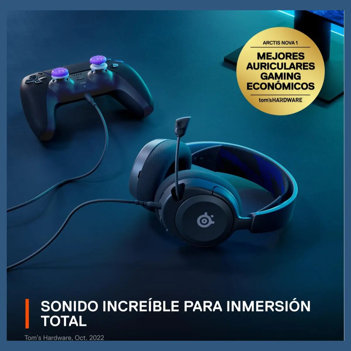 SteelSeries Arctis Nova 1P Multi-System Gaming Wired Headset, Hi-Fi Drivers, 360 Spatial Audio, Noise-Cancelling Mic, 3.5mm Jack, PS5/PS4, PC, Xbox, Switch, Black 61611