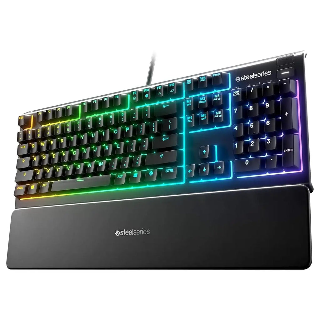 SteelSeries Apex 3 Water Resistant RGB Gaming Keyboard - 64795 - Whisper Quiet Gaming Switch - English US