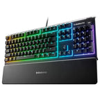 SteelSeries Apex 3 Water Resistant RGB Gaming Keyboard - 64795 - Whisper Quiet Gaming Switch - English US