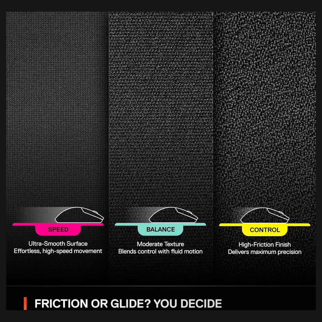 SteelSeries QcK XL Performance Control Gaming Mousepad, Micro-Textured Surface, 3.5mm Thick, Low-Profile Stitched Edges, Non-Slip Neoprene Rubber Base, 900x400mm, 63435