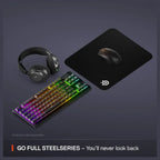 SteelSeries QcK Medium Gaming Mousepad, Micro-Woven Cloth Surface, Non-Slip Rubber Base, Optimized for Optical and Laser Sensors, 320mm x 270mm x 2mm, Black 63004