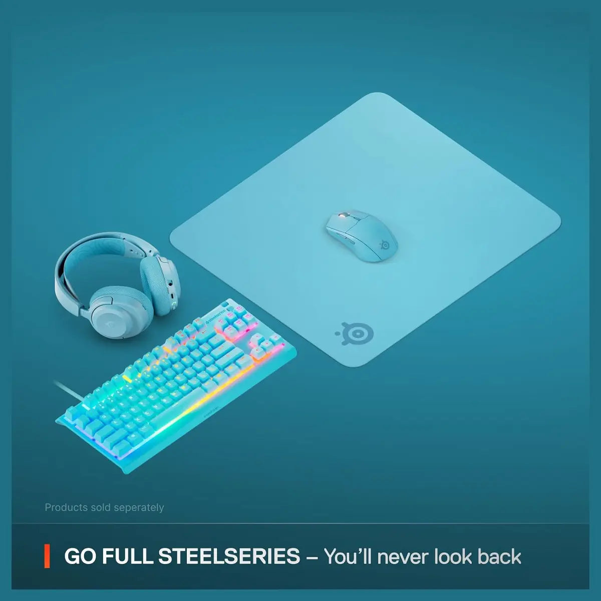 SteelSeries QcK Cloth Gaming Mouse Pad, Exclusive Micro-Woven Surface, Optimized for Gaming Sensors, Maximum Control, Large, Aqua 63462