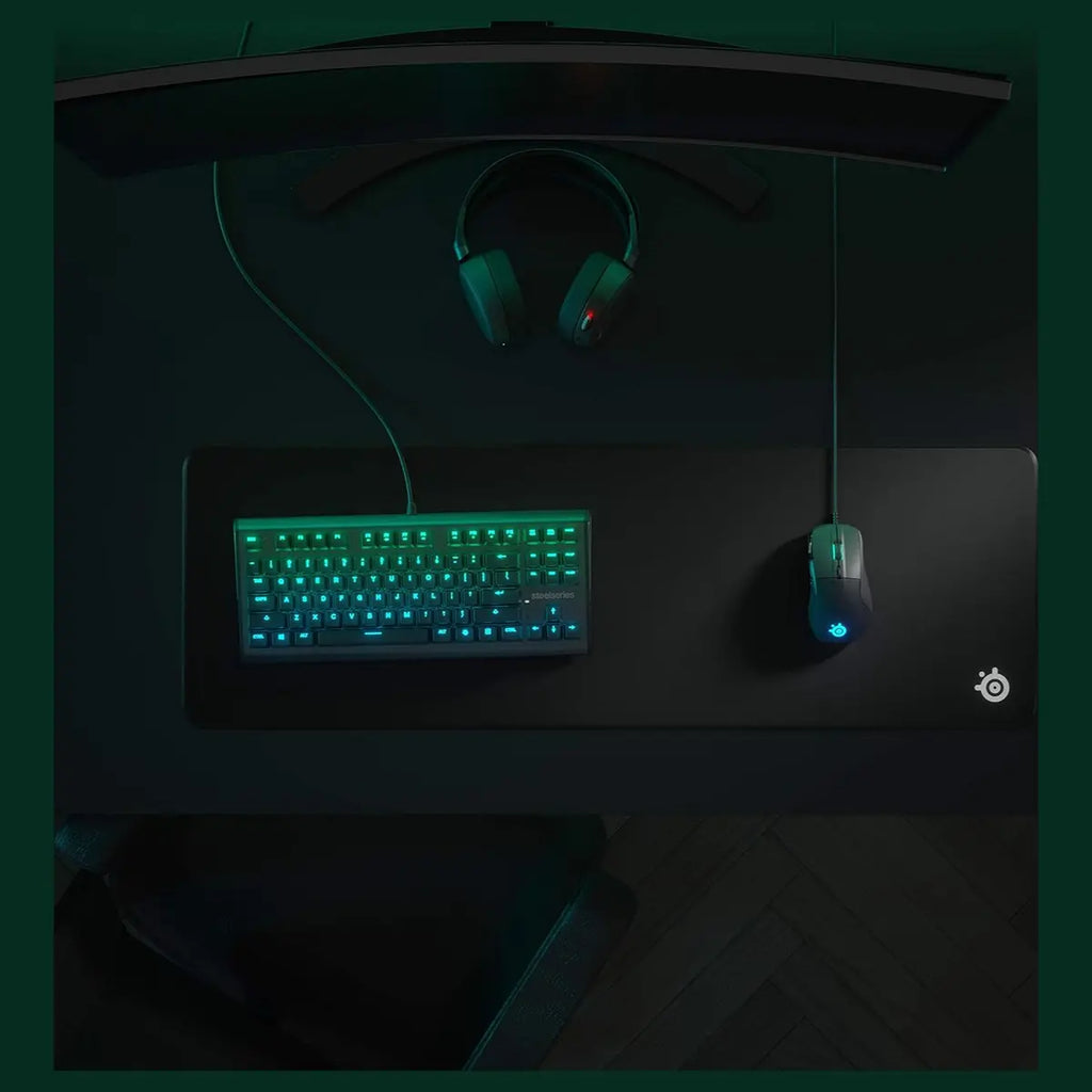 SteelSeries QcK EDGE Gaming Surface, XL Stitched Edge Cloth, Micro Woven Surface, Optimized for Optical and Laser Sensors, 900mm x 300mm x 2mm, Classic Black 63824