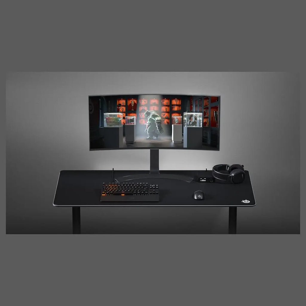 SteelSeries QcK 3XL Gaming Mousepad, 2-Zone RGB Dynamic Lighting, Micro-Woven Canvas Surface, Non-Slip Rubber Base, 1220x590x3mm, 63842