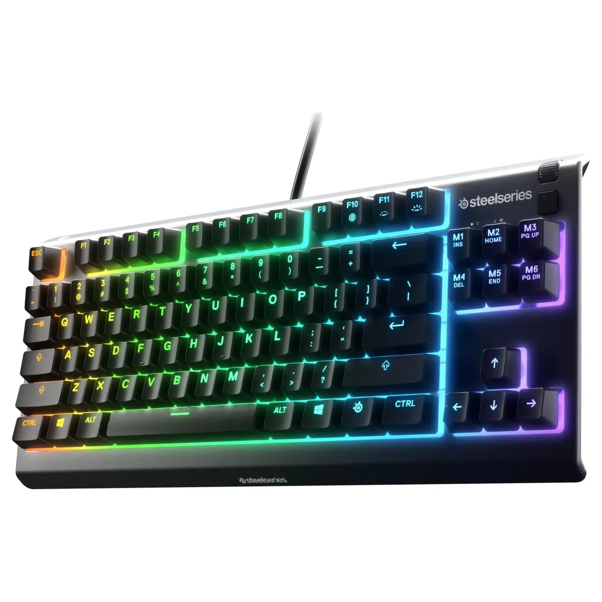 SteelSeries Apex 3 TKL RGB Gaming Keyboard, Tenkeyless Compact Form Factor, 8-Zone RGB Illumination, IP32 Water and Dust Resistant, Whisper Quiet Gaming Switch, Gaming Grade Anti-Ghosting, Black 64831