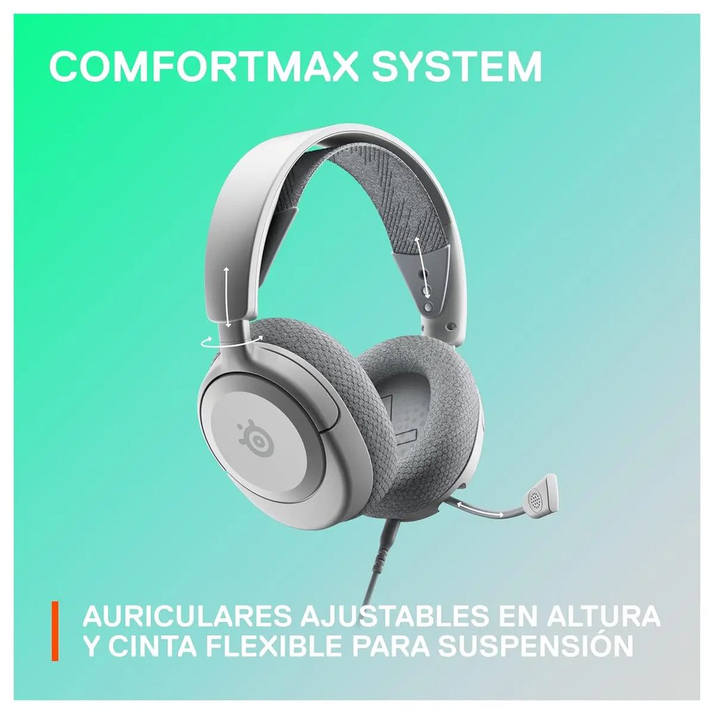 SteelSeries Arctis Nova 1 Multi-System Gaming Headset, Hi-Fi Drivers, 360 Degree Spatial Audio, AI-Powered Noise-Cancelling Mic, 3.5mm Jack, White 61607