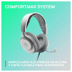 SteelSeries Arctis Nova 1 Multi-System Gaming Headset, Hi-Fi Drivers, 360 Degree Spatial Audio, AI-Powered Noise-Cancelling Mic, 3.5mm Jack, White 61607