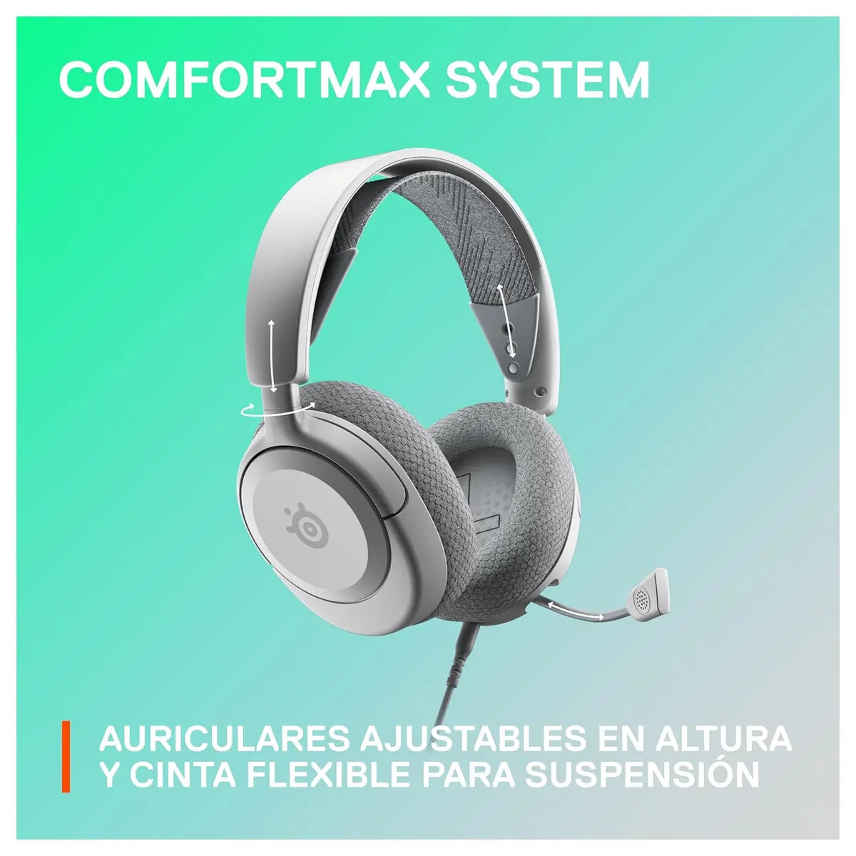 SteelSeries Arctis Nova 1 Multi-System Gaming Headset, Hi-Fi Drivers, 360 Degree Spatial Audio, AI-Powered Noise-Cancelling Mic, 3.5mm Jack, White 61607