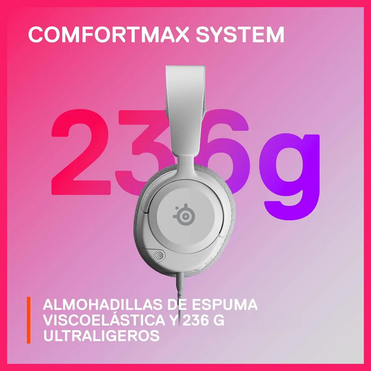 SteelSeries Arctis Nova 1 Multi-System Gaming Headset, Hi-Fi Drivers, 360 Degree Spatial Audio, AI-Powered Noise-Cancelling Mic, 3.5mm Jack, White 61607