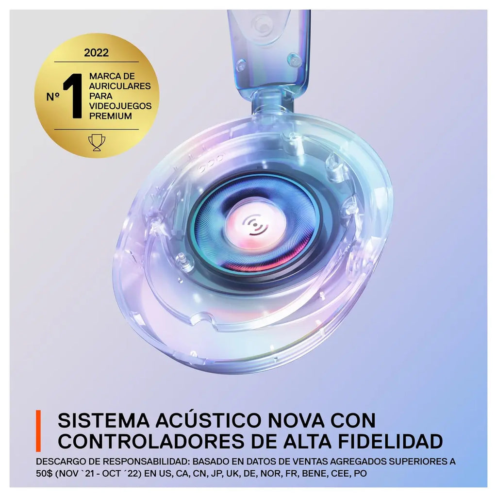 SteelSeries Arctis Nova 1 Multi-System Gaming Headset, Hi-Fi Drivers, 360 Degree Spatial Audio, AI-Powered Noise-Cancelling Mic, 3.5mm Jack, White 61607