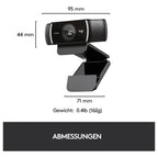 Logitech C922 Pro HD Stream Webcam, 1080p 30fps Or 720p 60fps, Autofocus Glass Lens, Built-in Stereo Mic, 78 Degree Field of View, 1.2x Digital Zoom