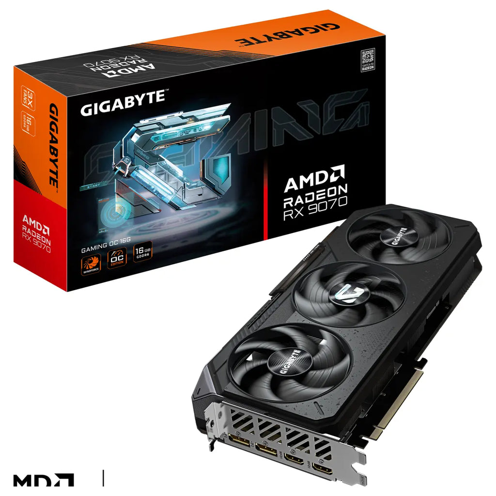 Gigabyte Radeon RX 9070 GAMING OC 16G Video Graphics Card, 16GB GDDR6 256bit, Boost Up To 2700MHz, PCI-E 5.0, DisplayPort 2.1a x2, HDMI 2.1b x2, GV-R9070GAMING OC-16GD