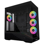 Lian Li Vector V100R ATX Mid-Tower PC Case, 4x120mm ARGB PWM Fans, LED RGB Strip, Tempered Glass Display Platform, 415mm GPU Support, 360mm Radiator Support, Black, V100RX