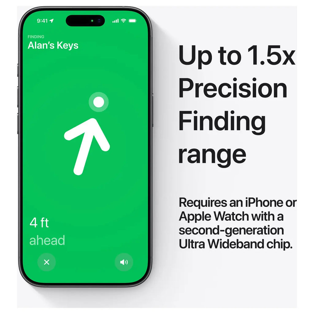 Apple AirTag 2nd Gen 4-Pack, Find My Network, Ultra Wideband Chip, Precision Finding Range, Improved Speaker, Over a Year of Battery Life, MFEA4