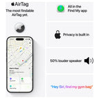 Apple AirTag 2nd Gen 4-Pack, Find My Network, Ultra Wideband Chip, Precision Finding Range, Improved Speaker, Over a Year of Battery Life, MFEA4
