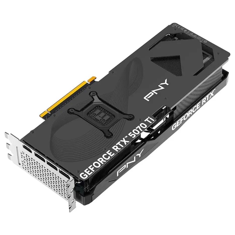 PNY NVIDIA GeForce RTX 5070 Ti OC Triple Fan Graphics Card, 16GB GDDR7 256-Bit, Boost Speed 2572MHz, PCIe 5.0, HDMI and DP 2.1, 2.98-Slot, Blackwell Architecture, DLSS 4, Black