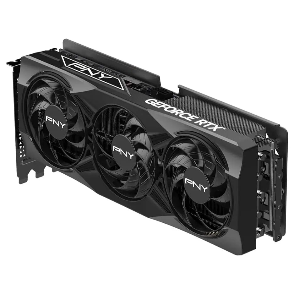 PNY NVIDIA GeForce RTX 5070 Ti OC Triple Fan Graphics Card, 16GB GDDR7 256-Bit, Boost Speed 2572MHz, PCIe 5.0, HDMI and DP 2.1, 2.98-Slot, Blackwell Architecture, DLSS 4, Black