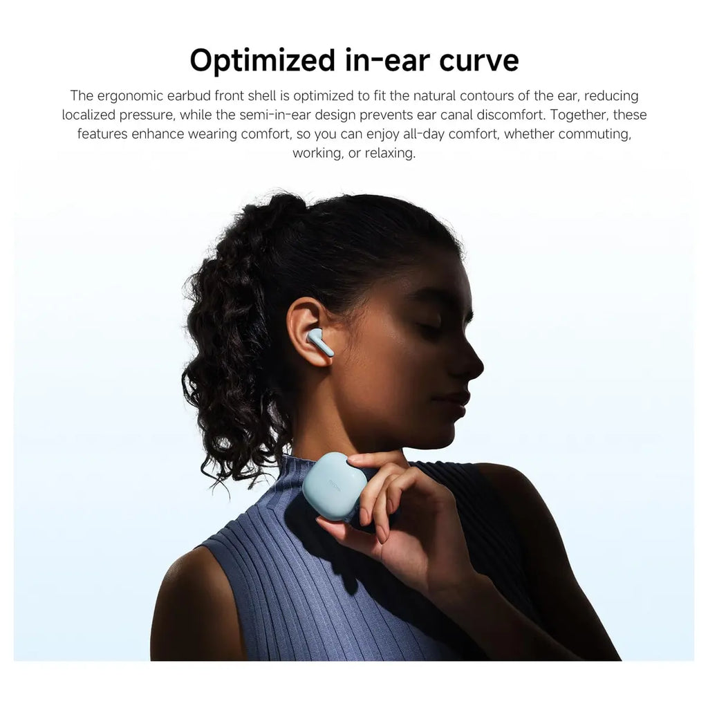 Redmi Buds 8 Active Wireless Earphones, Semi-in-Ear Open-Fit, 14.2mm Titanium Diaphragm Drivers, Bluetooth 5.4, Dual Mic AI Noise Cancellation, 37H Battery, Google Fast Pair, Black