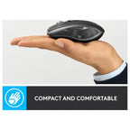 Logitech MX Anywhere 2S Bluetooth Edition Compact Wireless Mouse, Bluetooth Only, Darkfield Tracking Up To 4000 DPI, Hyper-Fast Scrolling, Rechargeable, Logitech Flow Up To 3 Computers, Graphite