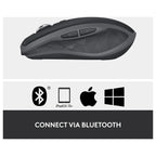Logitech MX Anywhere 2S Bluetooth Edition Compact Wireless Mouse, Bluetooth Only, Darkfield Tracking Up To 4000 DPI, Hyper-Fast Scrolling, Rechargeable, Logitech Flow Up To 3 Computers, Graphite