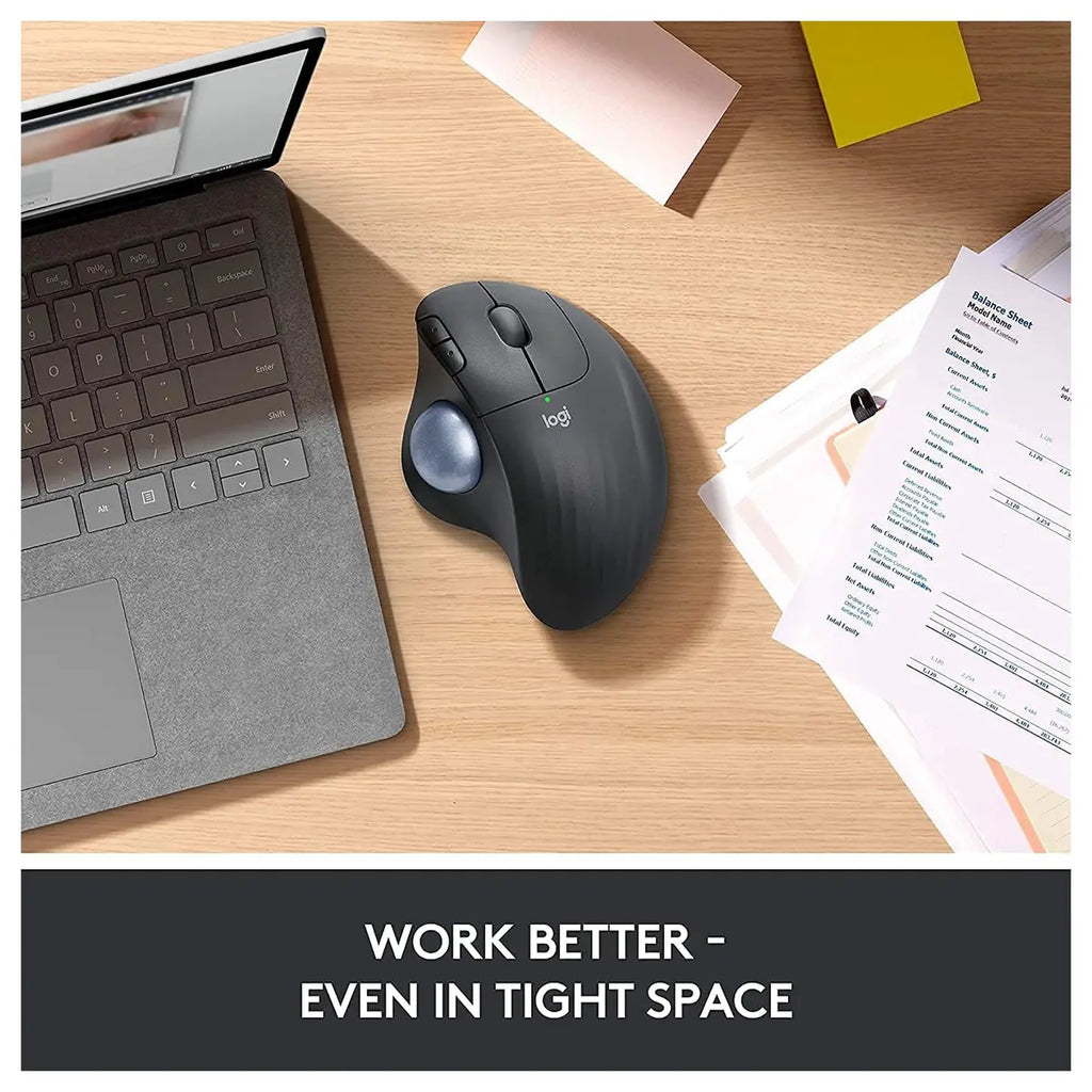 Logitech Ergo M575 Wireless Trackball Mouse, Bluetooth, Easy Thumb Control, Precision and Smooth Tracking, Ergonomic Comfort Design, Windows and Mac, Off White