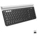 Logitech K780 Multi-Device Wireless Keyboard, USB Or Bluetooth Smart Wireless, Easy-Switch Up To 3 Devices, Full-Size With Number Pad, Integrated Phone And Tablet Stand, Speckles White