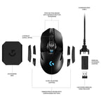 Logitech G903 Hero Lightspeed RGB Wireless Gaming Mouse, 25,600 DPI, 1ms Report Rate, 140 Hours Battery Life
