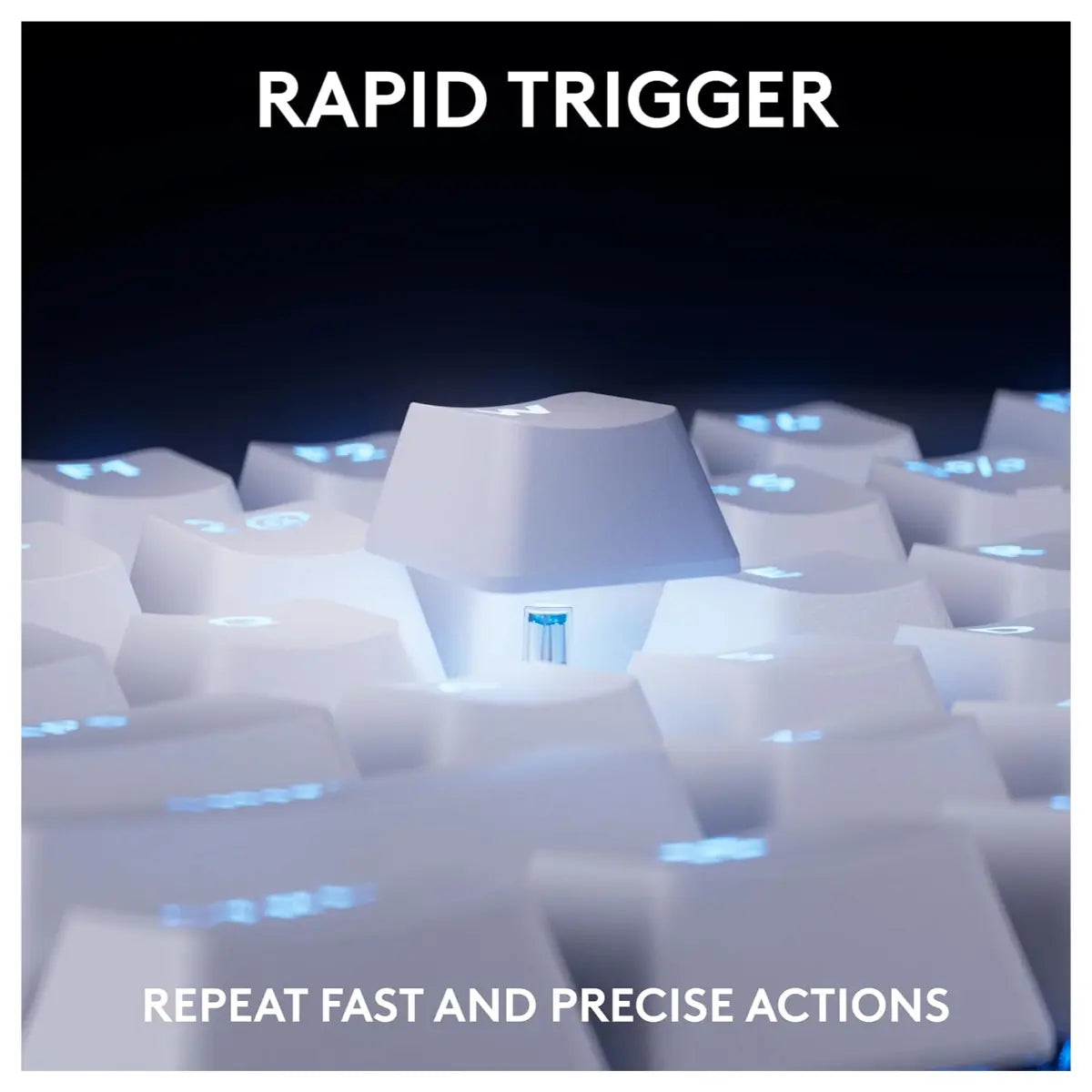 Logitech G Pro X TKL Rapid Gaming Keyboard, Wired, Magnetic Analog Switches, Quick Trigger Mode, Adjustable Power On and Off, Customizable RGB Lighting, White, 920-013242