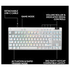 Logitech G Pro X TKL Rapid Gaming Keyboard, Wired, Magnetic Analog Switches, Quick Trigger Mode, Adjustable Power On and Off, Customizable RGB Lighting, White, 920-013242