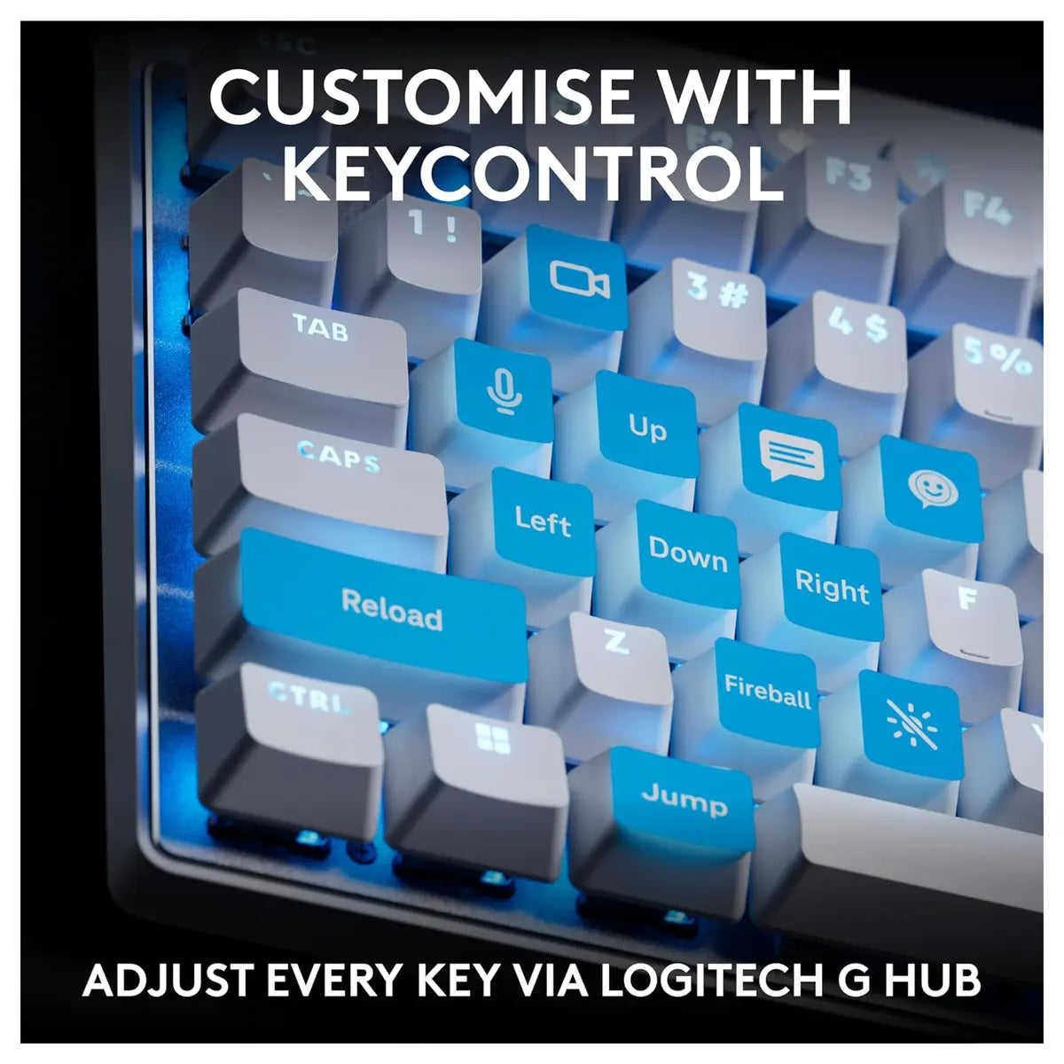 Logitech G Pro X TKL Rapid Gaming Keyboard, Wired, Magnetic Analog Switches, Quick Trigger Mode, Adjustable Power On and Off, Customizable RGB Lighting, White, 920-013242