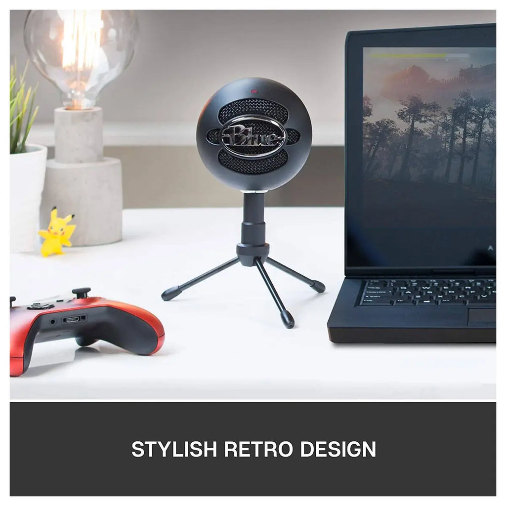 Logitech Blue Snowball Ice USB Microphone, 40-18kHz Frequency Response, Cardioid Polar Pattern, USB Cable, for Recording Streaming and Podcasting, Black, 988-000172
