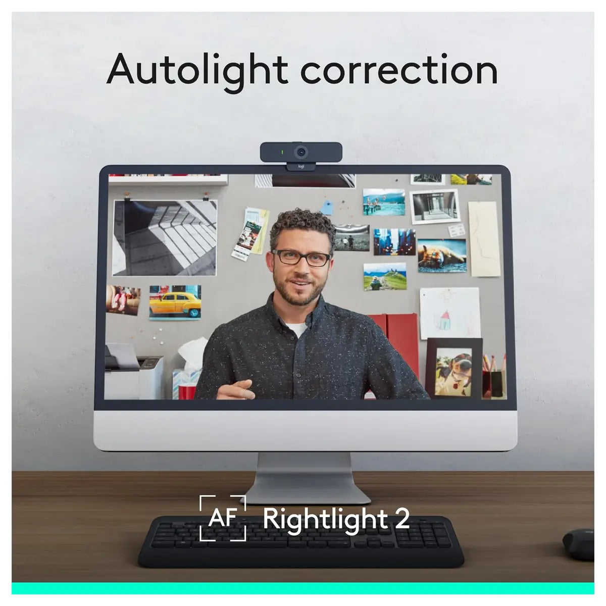 Logitech C925e Business Webcam, 1080p 30fps, 78 Degree FOV, Autofocus, RightLight 2, Dual Omnidirectional Mics, H.264, USB-A, Privacy Shutter, Black, 960-001076