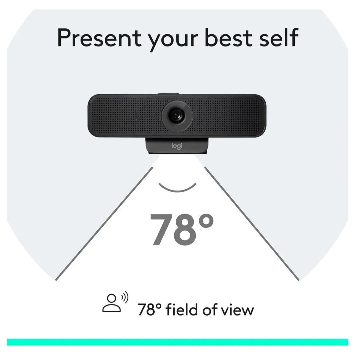 Logitech C925e Business Webcam, 1080p 30fps, 78 Degree FOV, Autofocus, RightLight 2, Dual Omnidirectional Mics, H.264, USB-A, Privacy Shutter, Black, 960-001076