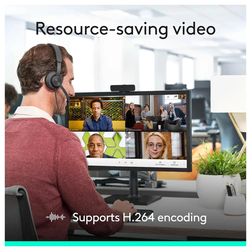Logitech C925e Business Webcam, 1080p 30fps, 78 Degree FOV, Autofocus, RightLight 2, Dual Omnidirectional Mics, H.264, USB-A, Privacy Shutter, Black, 960-001076