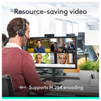 Logitech C925e Business Webcam, 1080p 30fps, 78 Degree FOV, Autofocus, RightLight 2, Dual Omnidirectional Mics, H.264, USB-A, Privacy Shutter, Black, 960-001076